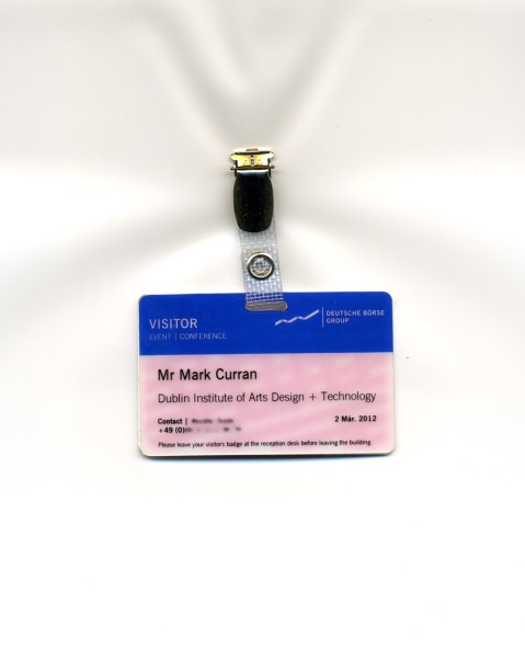 Void Visitors Pass, Deutsche Börse AG, Eschborn, Germany, March 2012