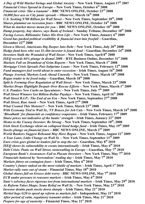 'Headlines (selection 2007-2010)', research image by Mark Curran